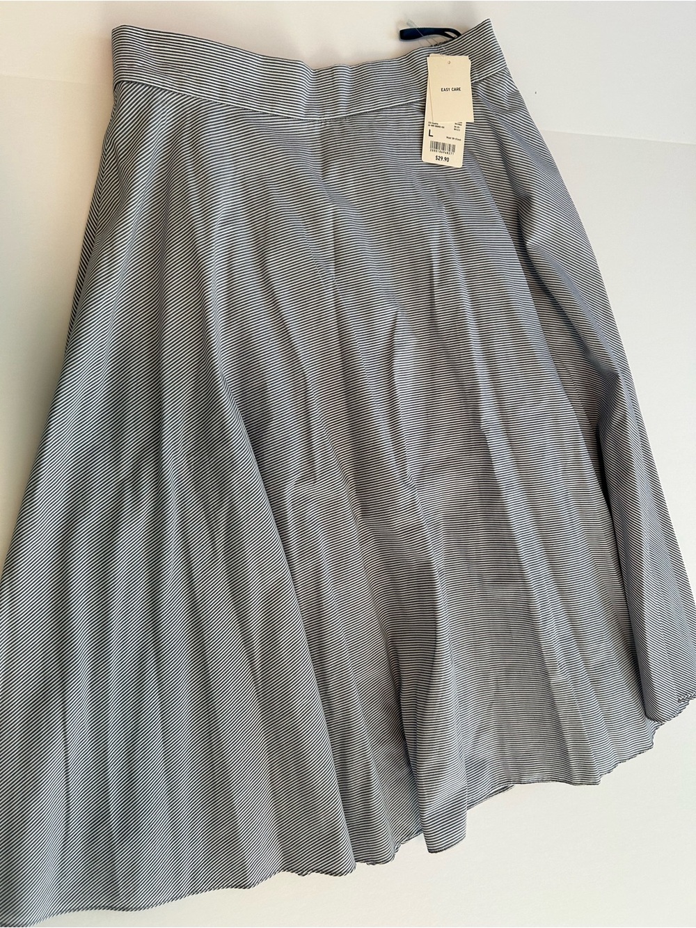 Uniqlo Blue-Gray Striped Circle Skirt